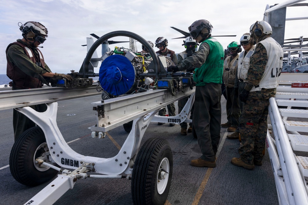 VMM-164 (Rein.) transports MV-22B Osprey engine