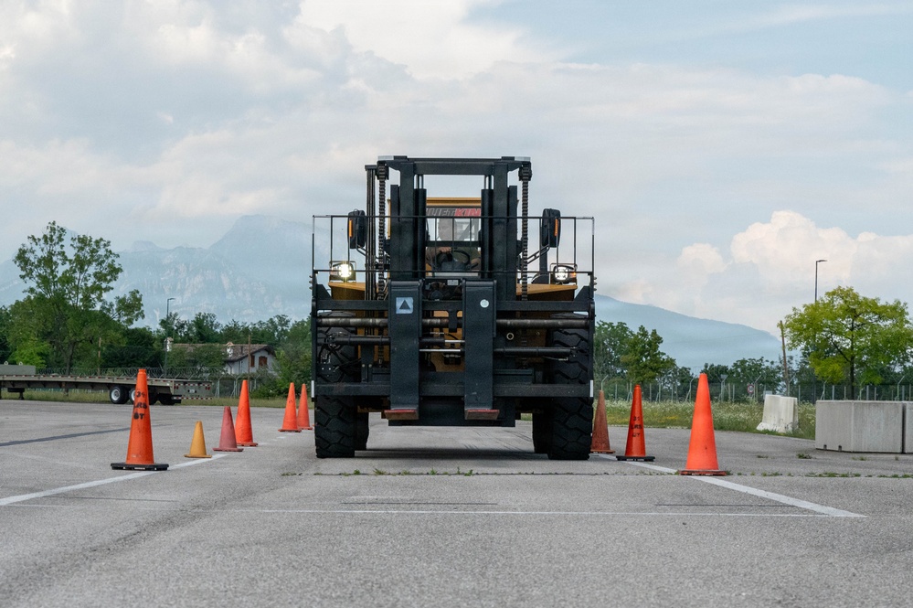 161st Air Refueling Wing Ground Transportation Trains on Forklift at Aviano Air Base