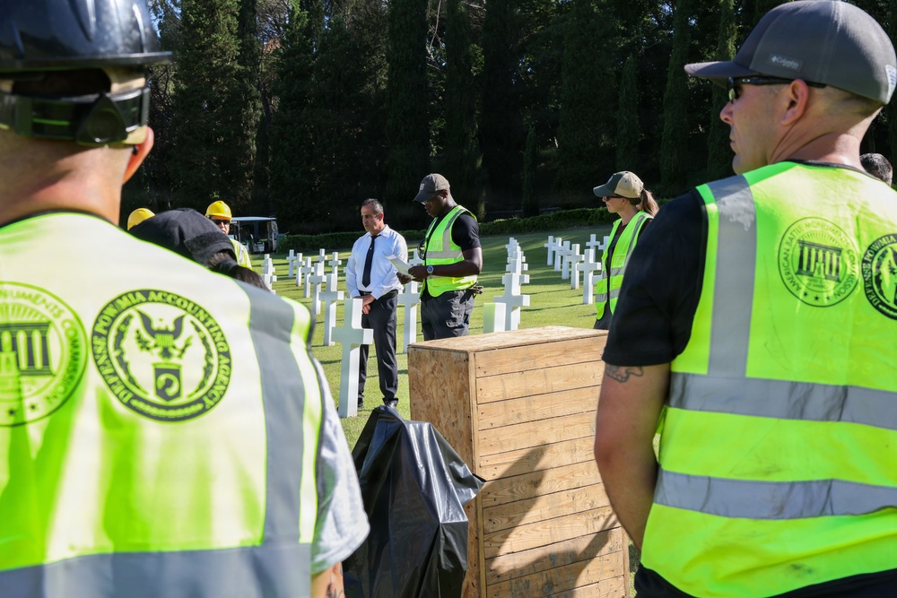 The 2026 Europe-Mediterranean Disinterment Team's Mission Begins at Florence American Cemetery