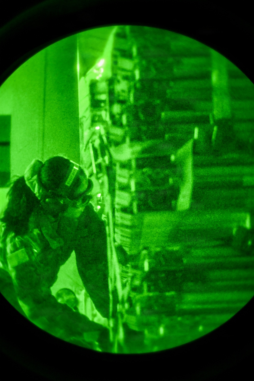 Air transportation specialists unload cargo within the U.S. Central Command area of responsibility