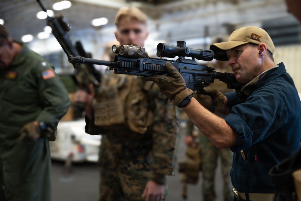 USS Essex; 2nd Bn., 7th Marines leaders participate in live-fire range