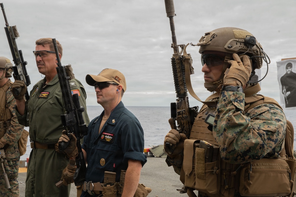 USS Essex; 2nd Bn., 7th Marines leaders participate in live-fire range