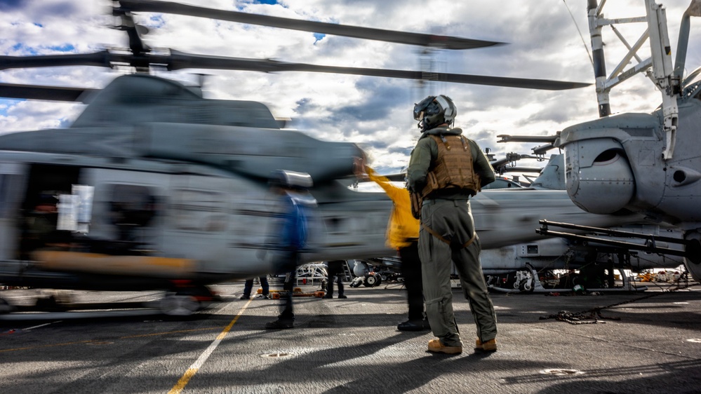 11th MEU Marines, Sailors Conduct Flight Operations Aboard USS Boxer
