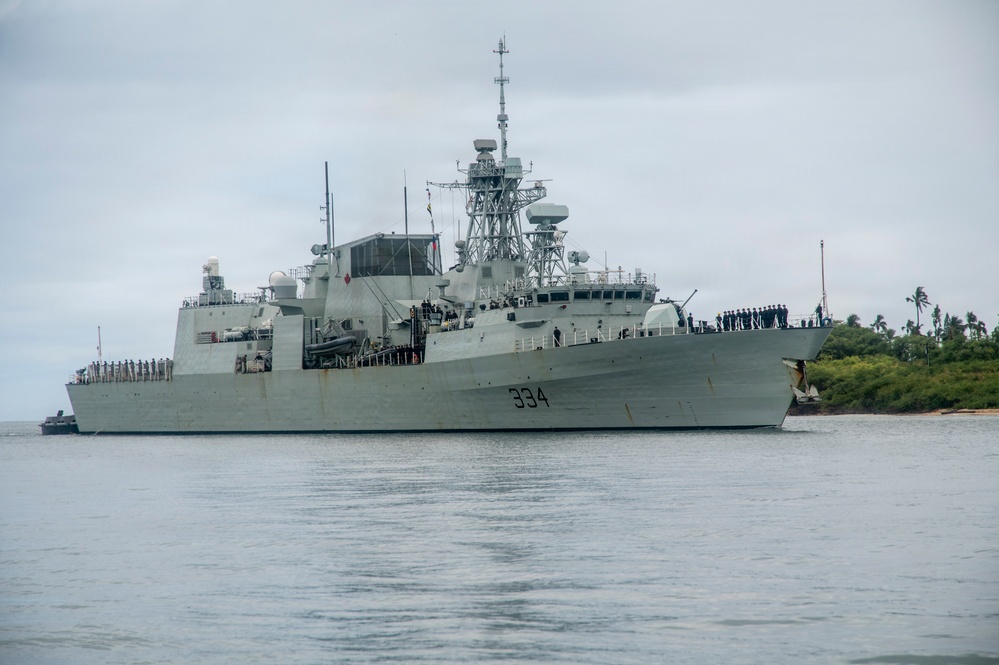 Royal Canadian Navy HMCS Regina (FFH 334) arrives at Pearl Harbor-Hickam for RIMPAC 2026