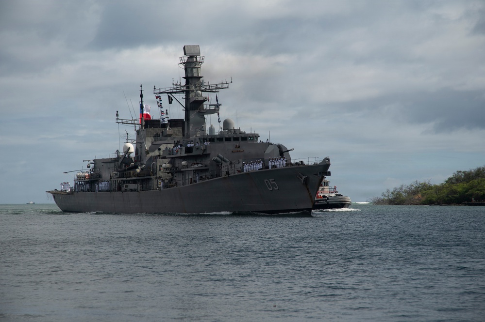 Chilean Navy frigate CNS Almirante Cochrane (FF-05) Arrives at Pearl Harbor-Hickam for RIMPAC 2026
