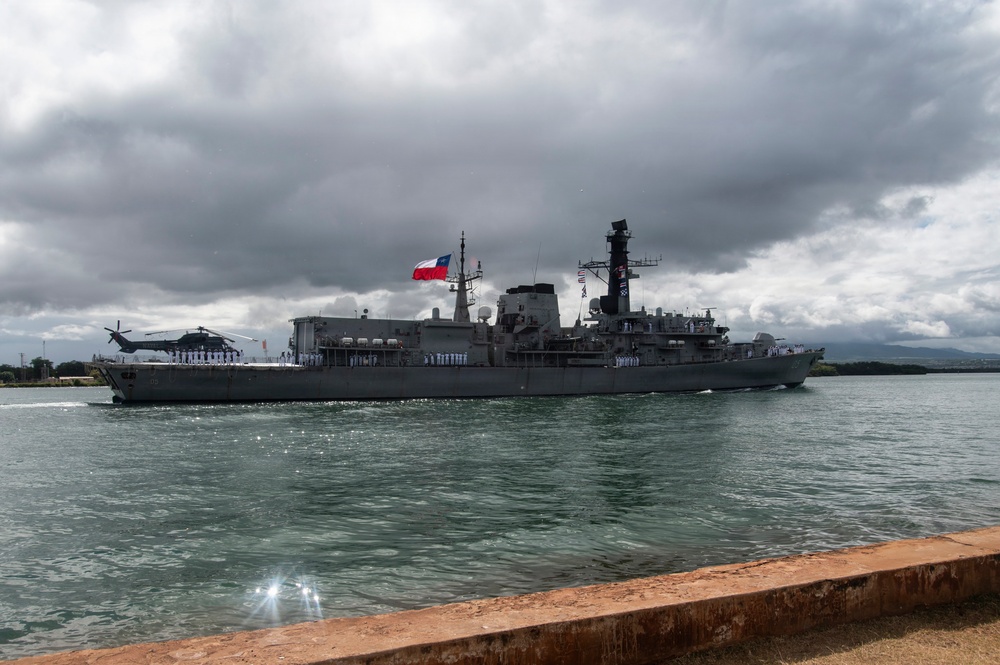 Chilean Navy frigate CNS Almirante Cochrane (FF-05) Arrives at Pearl Harbor-Hickam for RIMPAC 2026