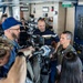 Vice Adm. Doug Perry, commander, U.S. 2nd Fleet, speaks to members of the media