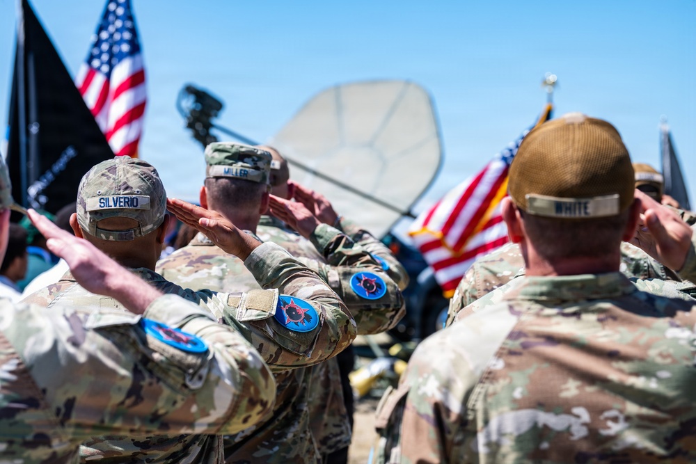 527th Space Aggressor Squadron change of command ceremony