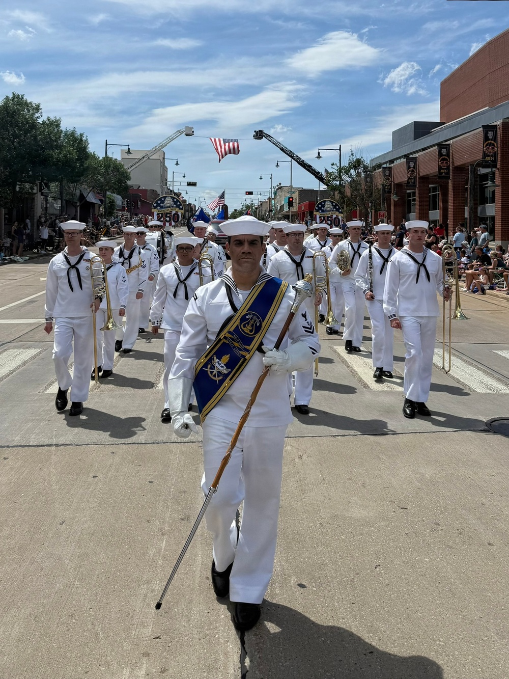 Navy Band Great Lakes Parade Band Marches Through Appleton for Flag Day