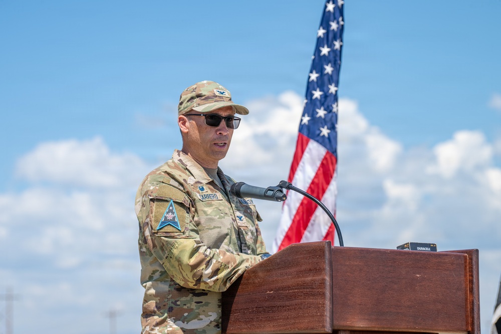 527th Space Aggressor Squadron change of command ceremony