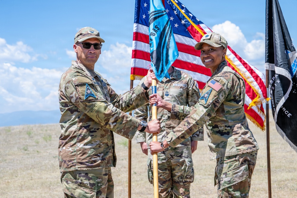 527th Space Aggressor Squadron change of command ceremony