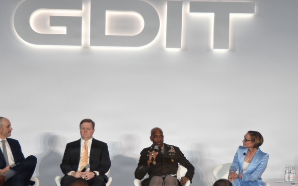 Army Deputy Chief of Staff, G-6, Lt. Gen. Jeth Rey, participates in panel discussion at General Dynamics Information Technology Battlespace of the Future Summit.