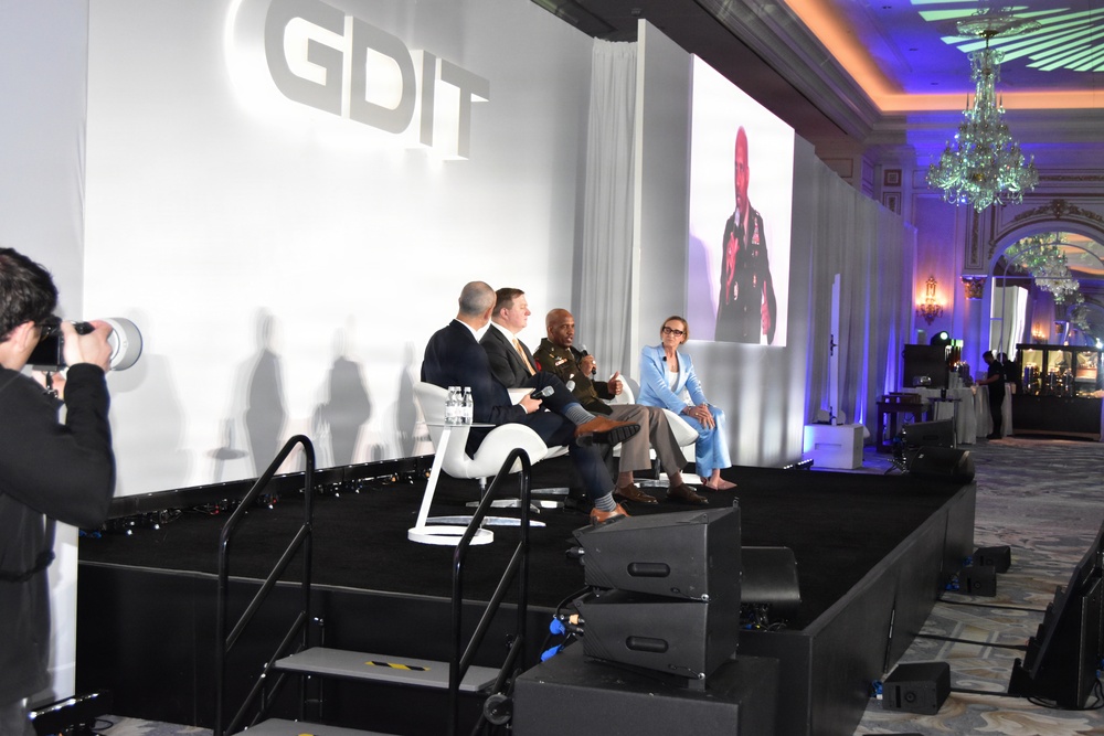Army Deputy Chief of Staff, G-6, Lt. Gen. Jeth Rey, participates in panel discussion at General Dynamics Information Technology Battlespace of the Future Summit.