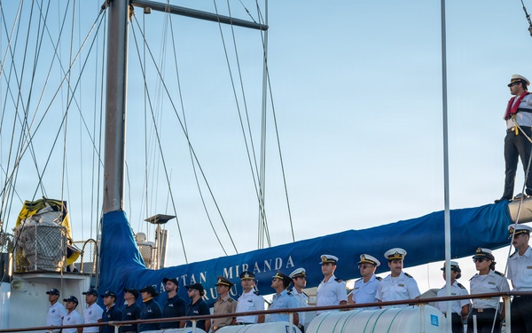 ROU Capitán Miranda moors during SAIL250 Maryland &amp; Airshow Baltimore