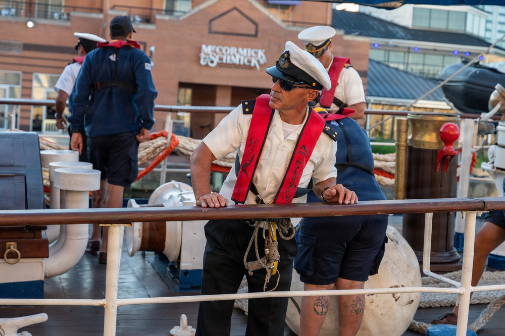 ROU Capitán Miranda moors during SAIL250 Maryland &amp; Airshow Baltimore
