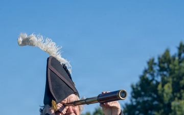 USS Arlington receives cannon salute