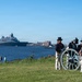 USS Arlington receives cannon salute