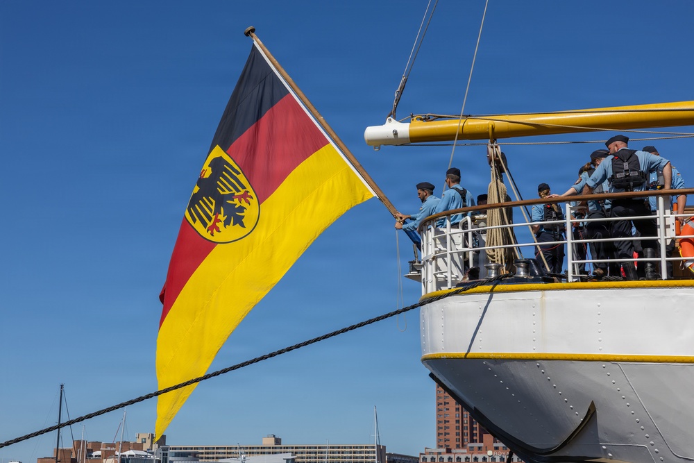 German navy training vessel Gorch Fock arrives at SAIL250 Maryland &amp; Airshow Baltimore