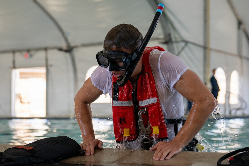 Aviation Survival Technician ‘A’ School students conduct training