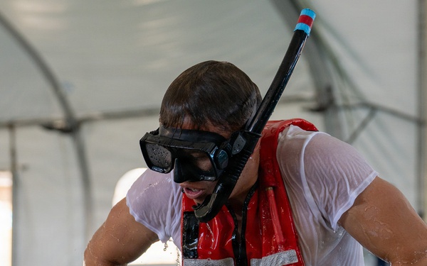 Aviation Survival Technician ‘A’ School students conduct training