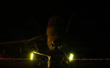 George H.W. Bush Conducts Night Flight Ops