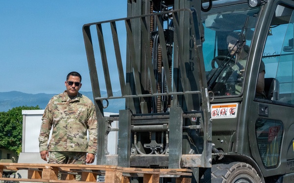 161st Logistics Readiness Squadron Ground Transportation Specialist Conducts Forklift Training at Aviano Air Base