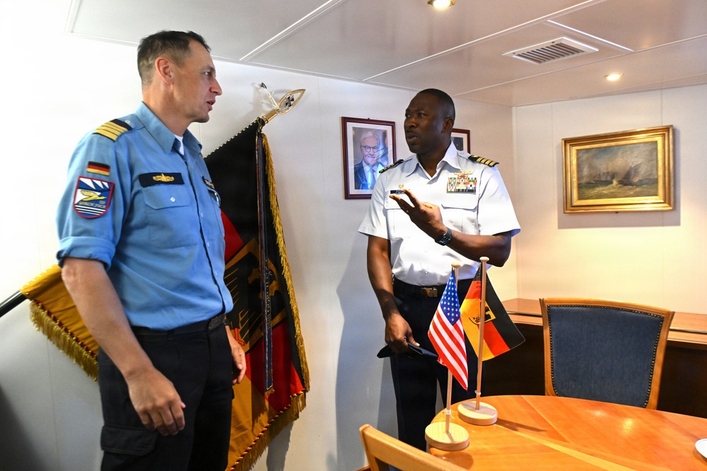 U.S. Coast Guard Sector Maryland-National Capital Region Commander Visits German Navy's Gorch Fock at Sail250 Maryland