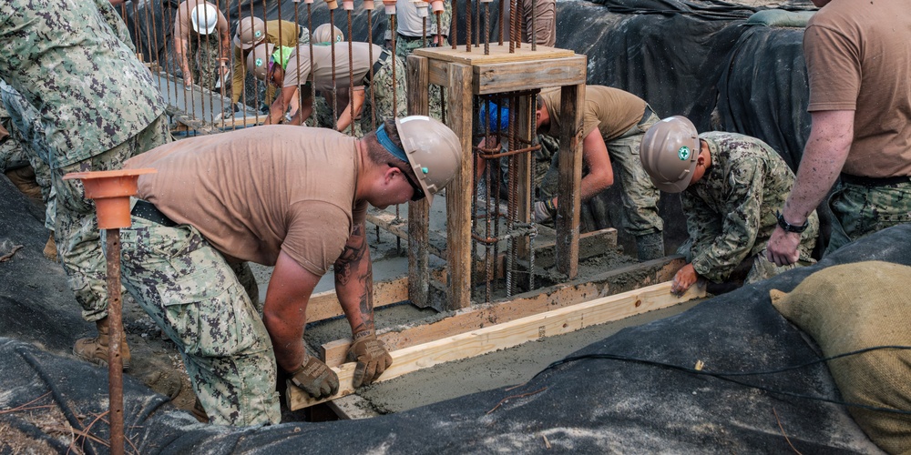 Airfield Construction Company 2 pours concrete foundation