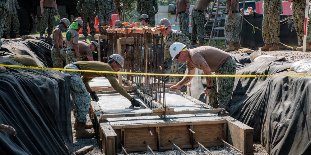 Airfield Construction Company 2 pours concrete foundation