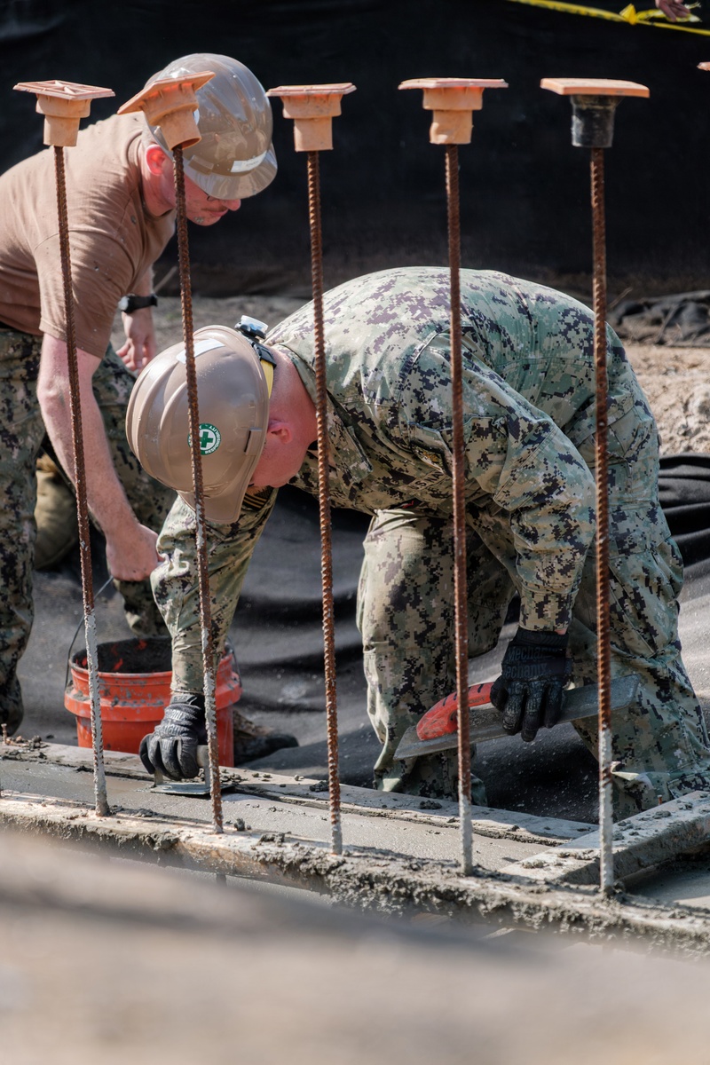 Airfield Construction Company 2 pours concrete foundation
