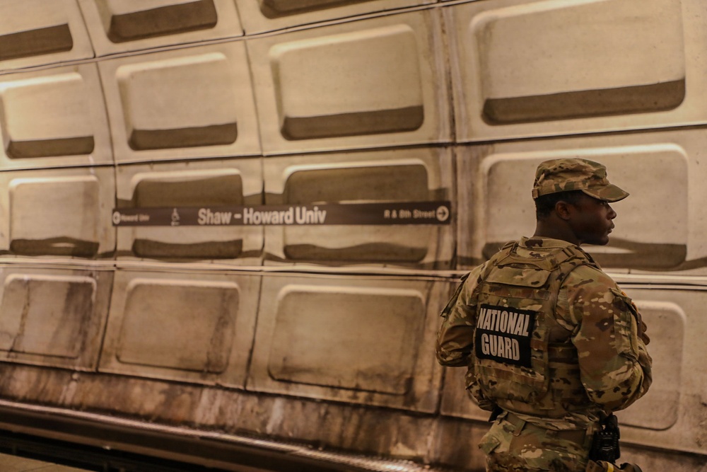 North Dakota Guardsmen Presence Patrol on U Street