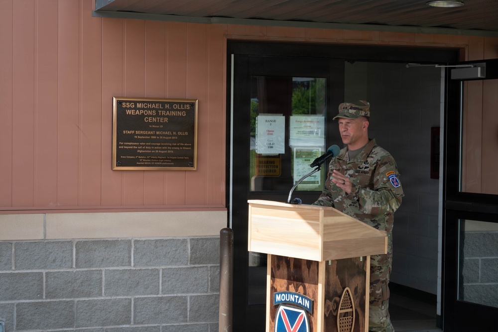 SSG Michael H. Ollis Weapon Training Center Rememorialization