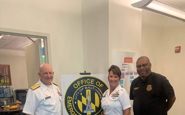 Rear Adm. Faehnle participates in an executive engagement at the City of Baltimore Office of Emergency Management