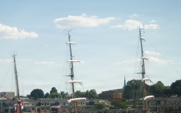 NPR Sagres arrives in the Baltimore Harbor for Sail250 Maryland and Air Show Maryland