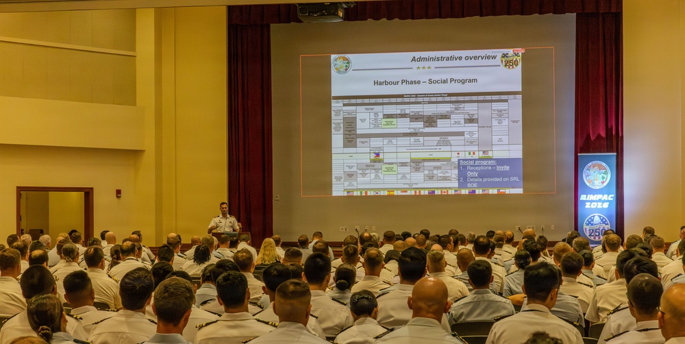 Multinational maritime leaders attend opening briefs for RIMPAC 2026