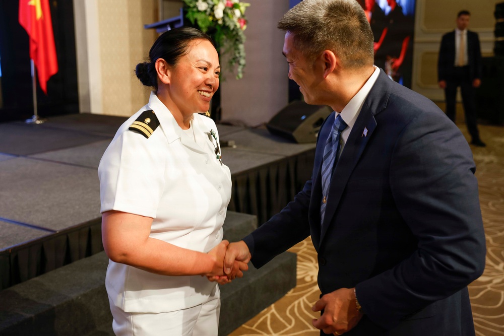 Acting Secretary of the Navy Hung Cao Awards Pacific Partnership 2026 Sailors During All-Hands Call