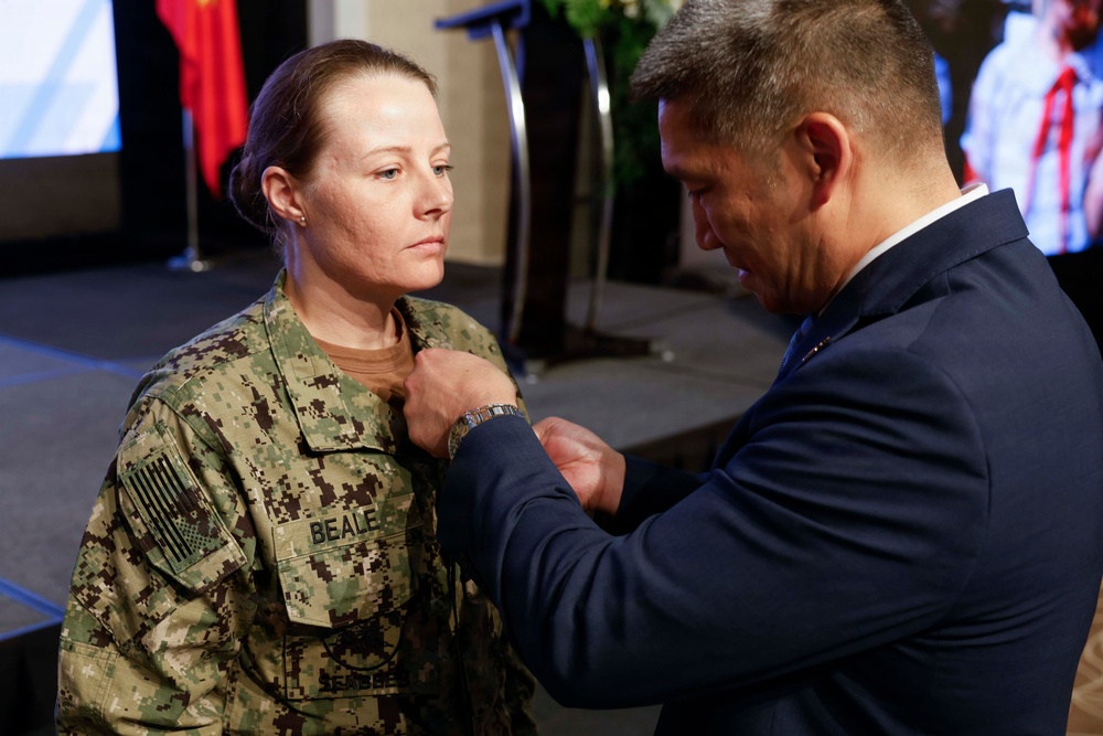 Acting Secretary of the Navy Hung Cao Awards Pacific Partnership 2026 Sailors During All-Hands Call