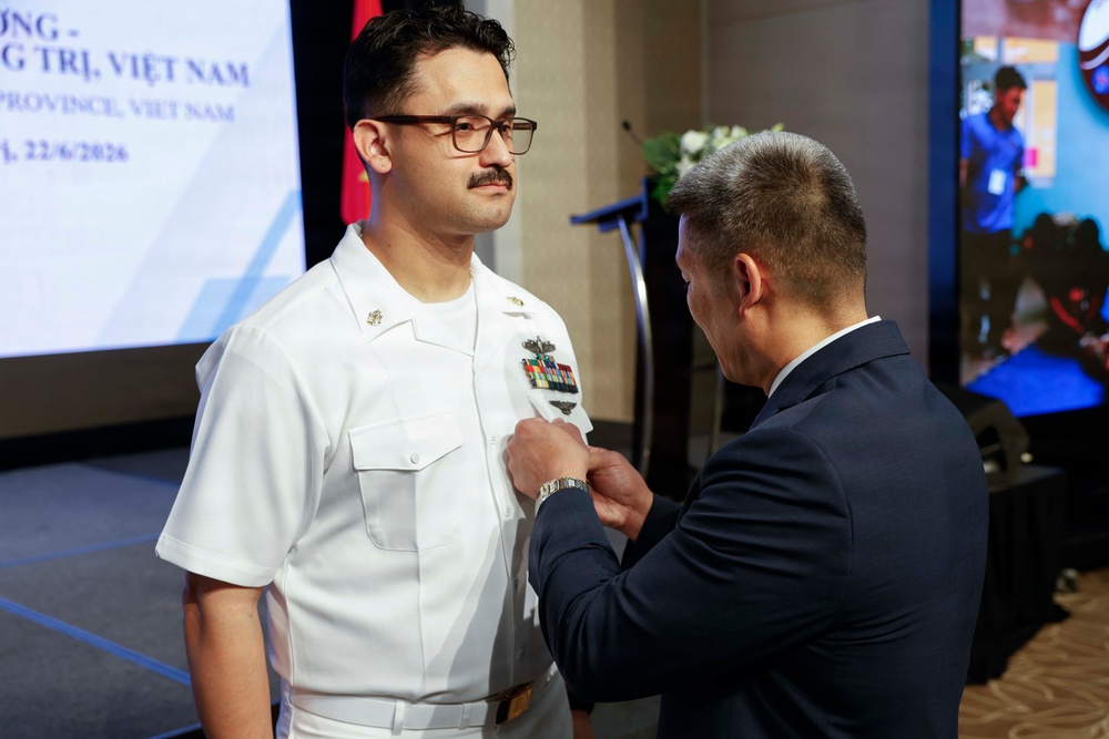Acting Secretary of the Navy Hung Cao Awards Pacific Partnership 2026 Sailors During All-Hands Call