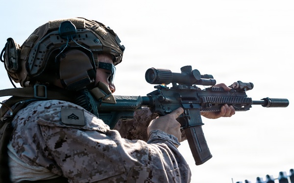 11th MEU Marines Conduct Marksmanship Training Aboard USS Portland