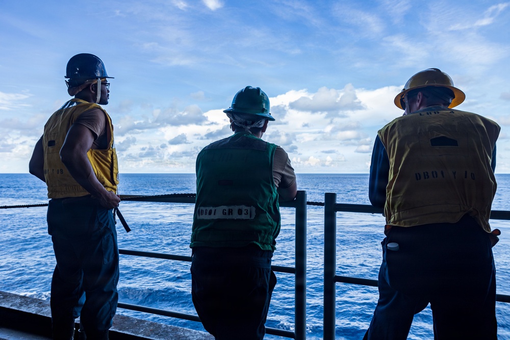 U.S. Sailors Assigned To Boxer Conduct A Replenishment-at-Sea Aboard USS Boxer