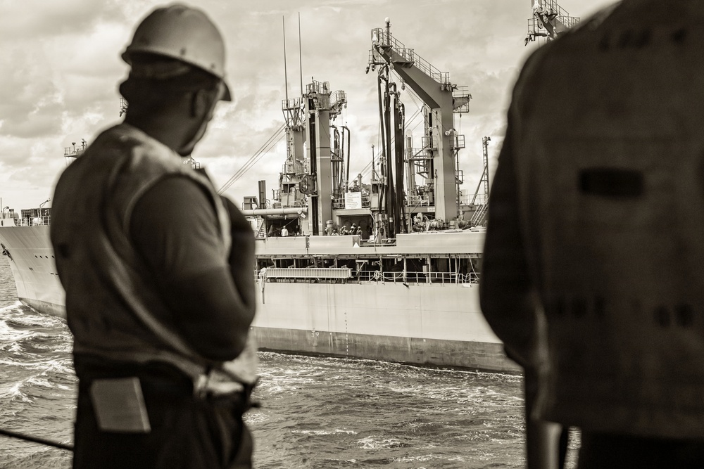 U.S. Sailors Assigned To Boxer Conduct A Replenishment-at-Sea Aboard USS Boxer