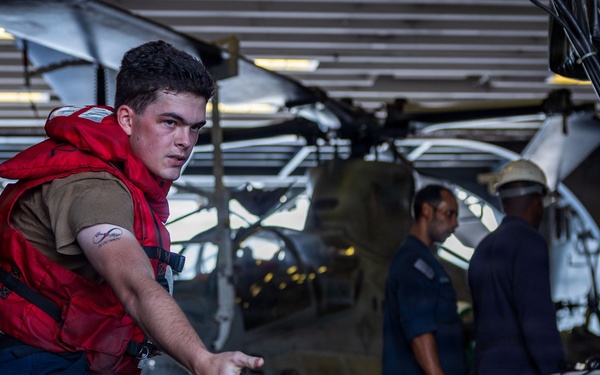 U.S. Sailors Assigned To Boxer Conduct A Replenishment-at-Sea Aboard USS Boxer