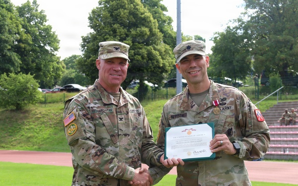 Honoring Service: 16th SB Commander Recognizes Outgoing STB Leader with Meritorious Service Medal
