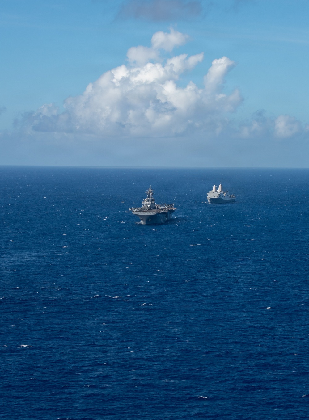 USS Boxer, USS Portland, USNS John L. Canley and USNS Pililaau sail in formation