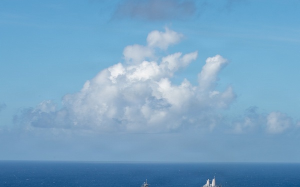 USS Boxer, USS Portland, USNS John L. Canley and USNS Pililaau sail in formation