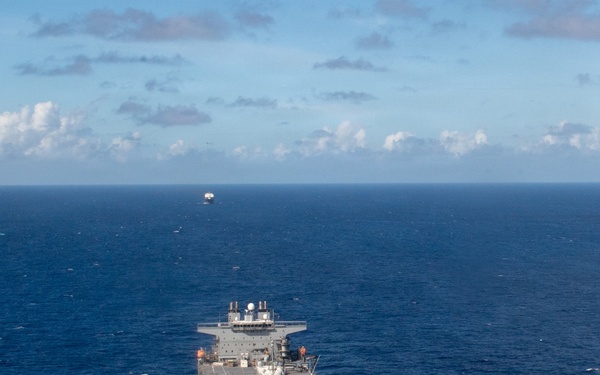 USS Boxer, USS Portland, USNS John L. Canley and USNS Pililaau sail in formation