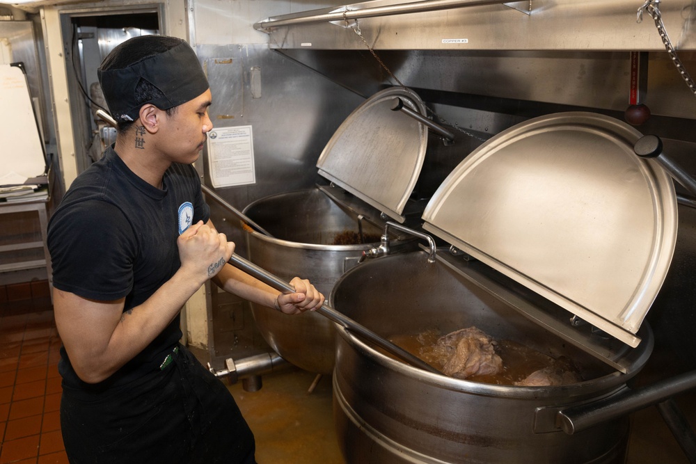 George H.W. Bush Conducts Food Service