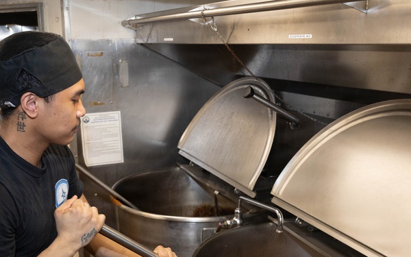 George H.W. Bush Conducts Food Service