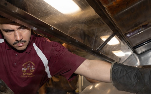 George H.W. Bush Conducts Food Service
