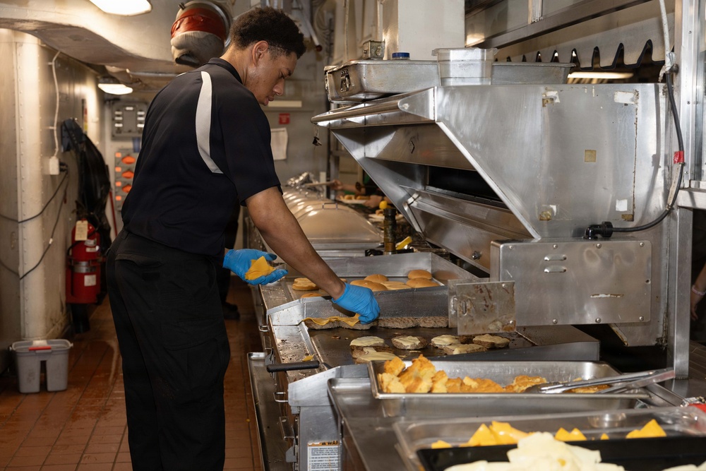 George H.W. Bush Conducts Food Service